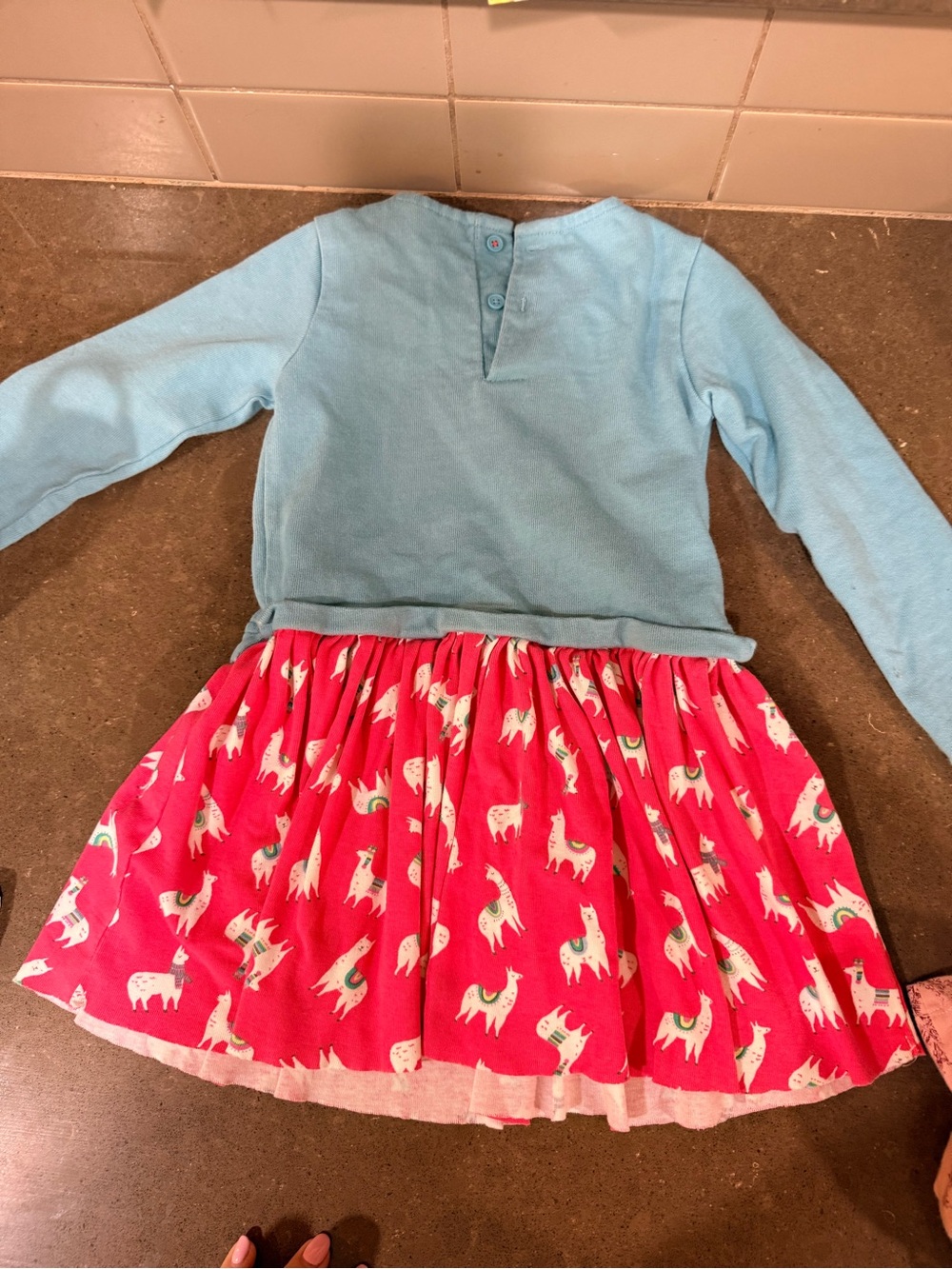 Mini Boden Light Blue Top with Pink Trim - Picture 4 of 4